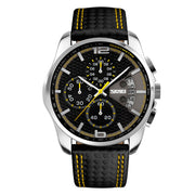 Leather quartz watch