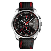 Leather quartz watch