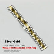 Five-bead Cow Ring Solid Stainless Steel Strap