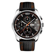 Leather quartz watch