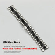Five-bead Cow Ring Solid Stainless Steel Strap
